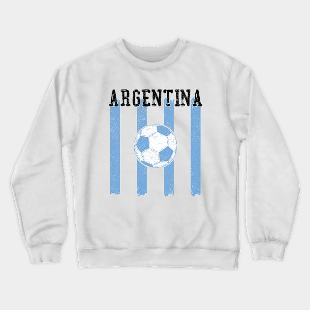 Argentina Soccer Jersey Stripes Crewneck Sweatshirt by Ruffeli